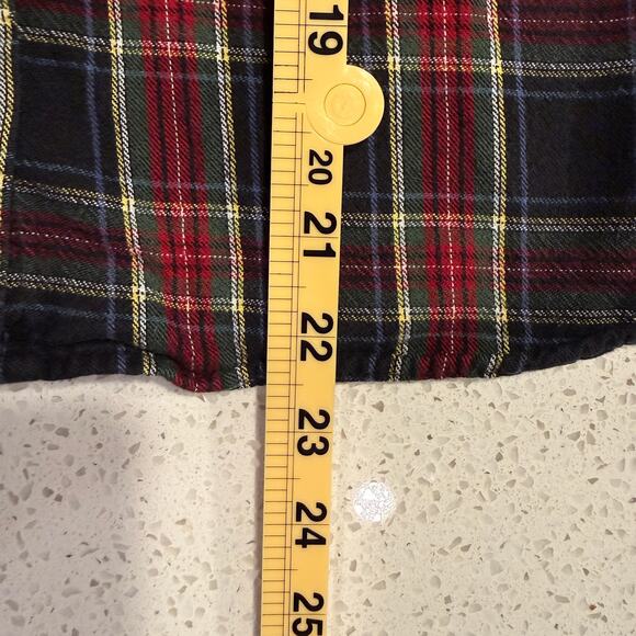 L.L.Bean Slightly Fitted Plaid Flannel Shirt Red Green Black Women Petite M Fall - Picture 7 of 7